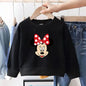 Spring/autumn Baby Girl Minnie Sweatshirt Loose Long Sleeve Tops Fashion Popular Cartoon Children Hoodies Crewneck Pullovers