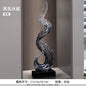 Home Decor Wind and Water Rising Decorations,Blue Resin Sculpture Luxury Living Room Entrance Vertical Art Decoration Customized