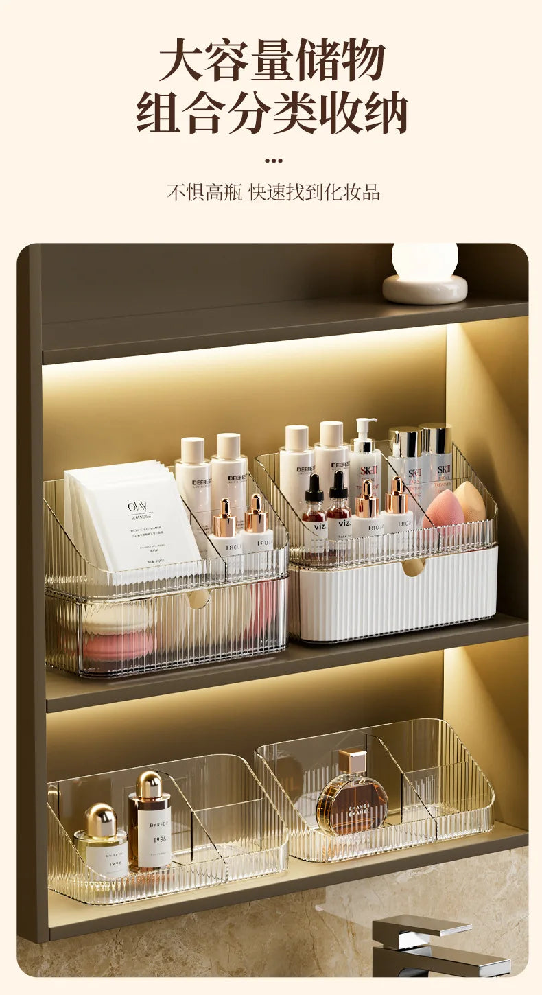 Bathroom Storage Boxes Transparent  Cosmetics Dormitory Accessories Organizer Modern Style Convenient Organization Home