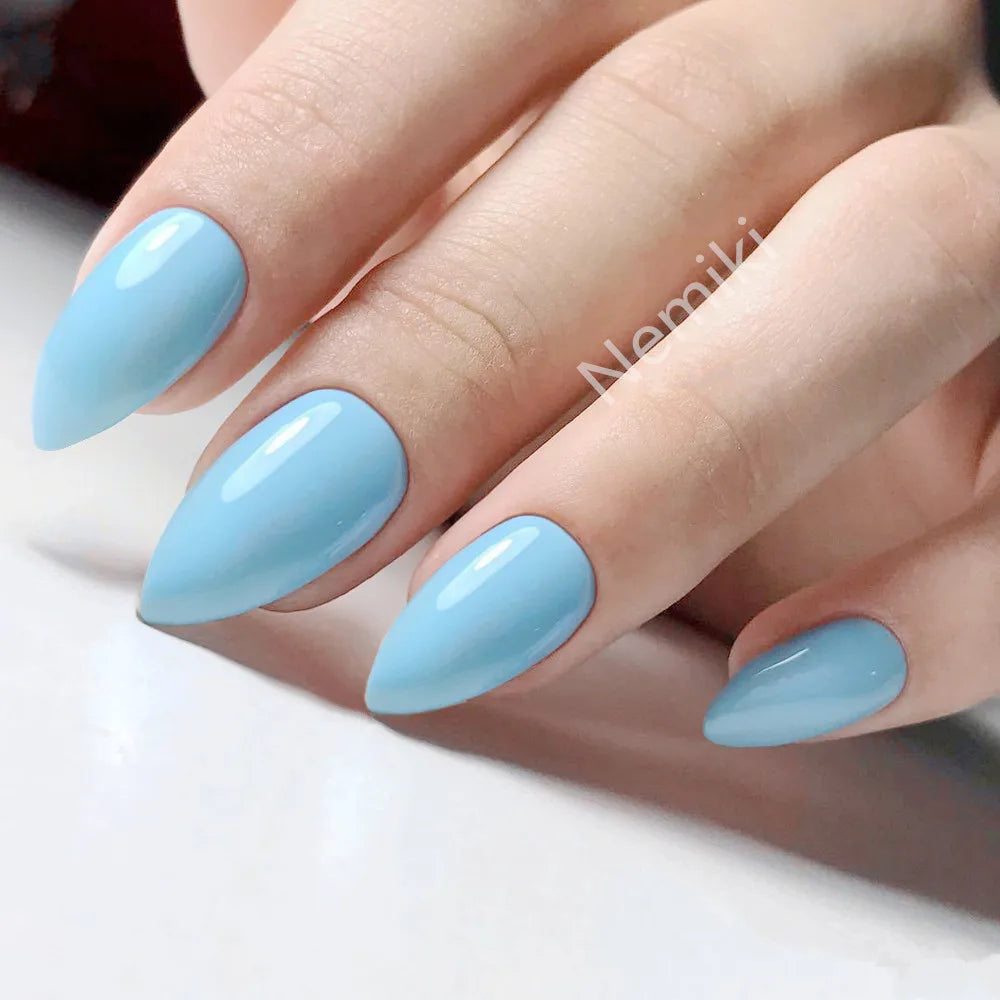 2 Sets Short Fake Nail Designs Red Stilettos Woman Artificial Press On Fake Nails For Gluing DIY Lady Finger Tip Manicure Tools