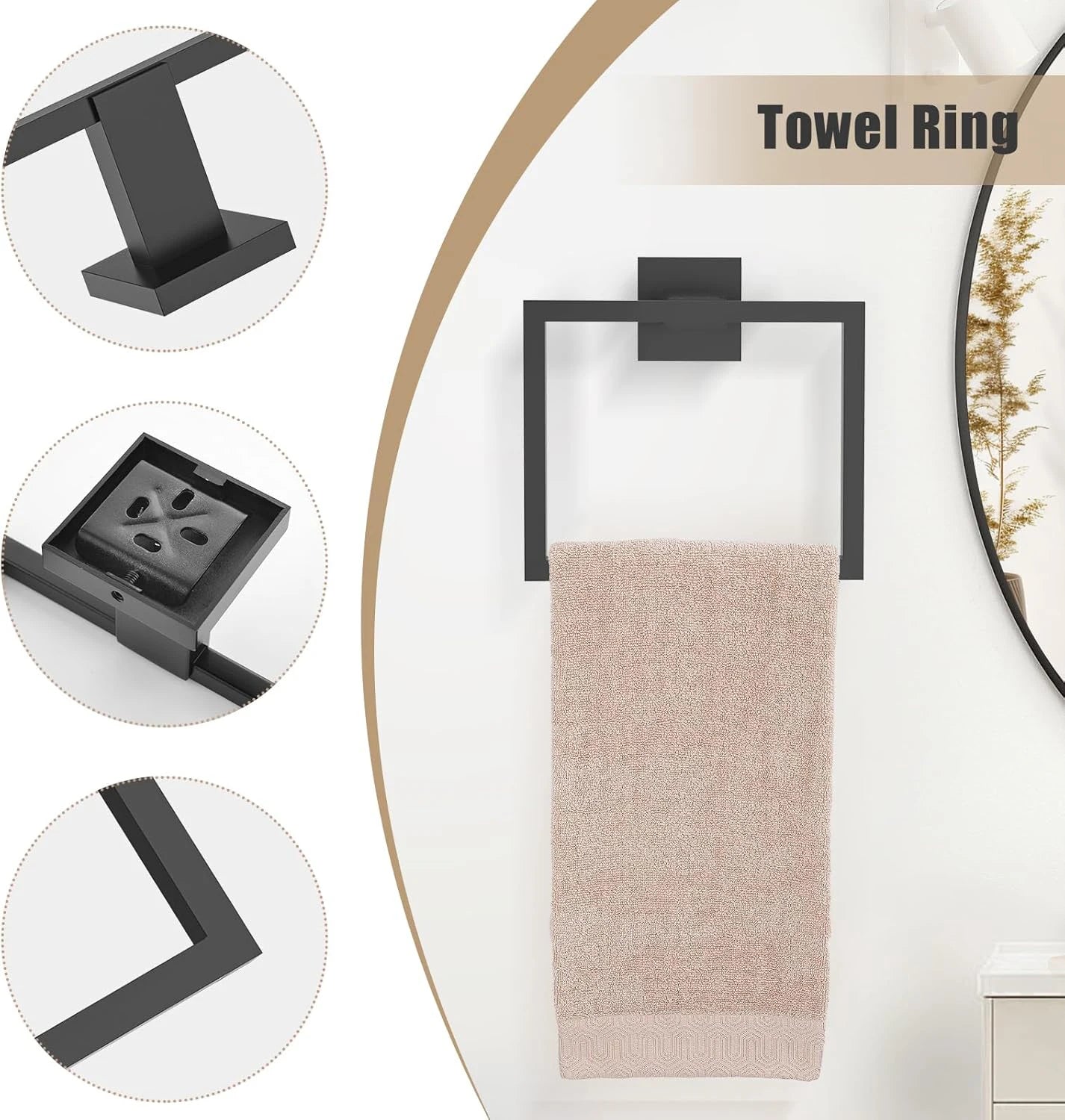 Bathroom Set  Stainless Steel Towel Ring Holder Toilet Paper Holder  Towel Bar  Rail Rack  Hanger Hook  Bathroom Hardware Set