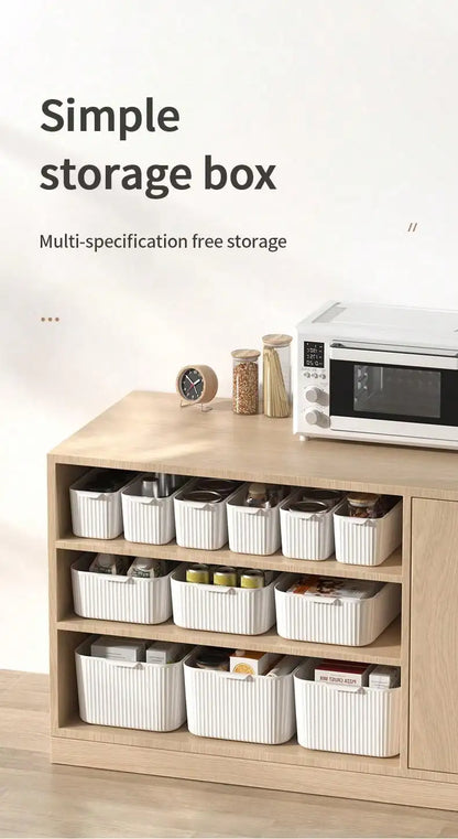 WORTHBUY Bathroom Storage Box Makeup Organizer Plastic Desktop Cosmetics Organizer Multifunctional Toiletries Storage Basket