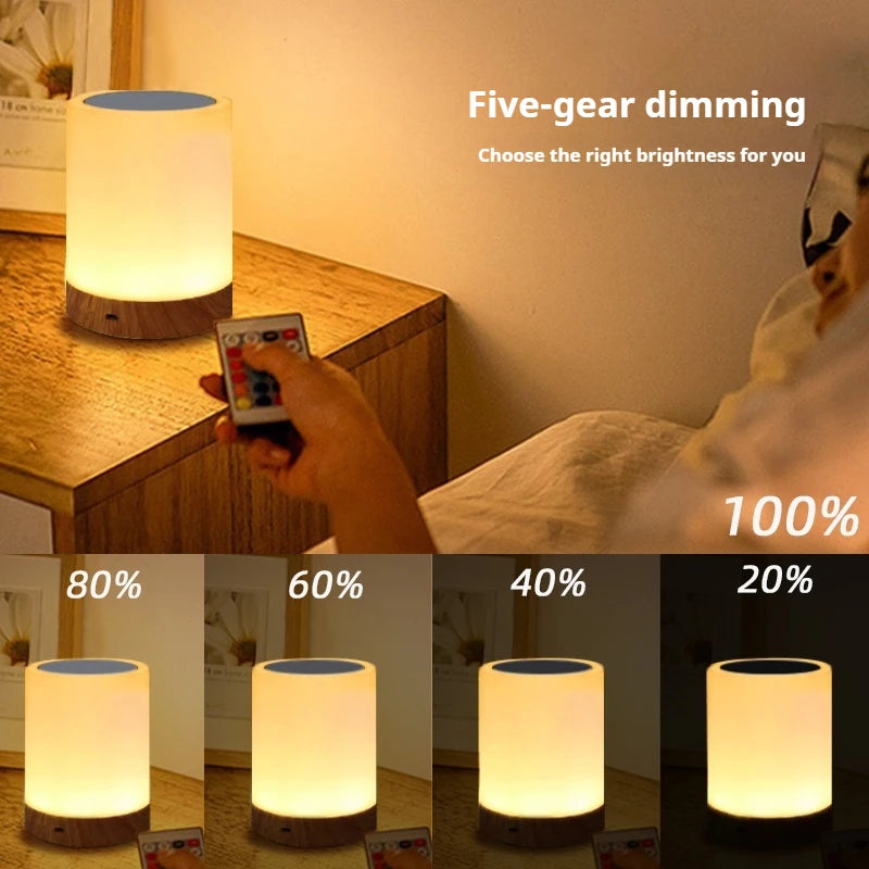16 Colors Smart Touch Bedside Table Lamp RGB USB Rechargeable Night Light Desk Lamp Bedroom Decoration Gift Dining Table Light