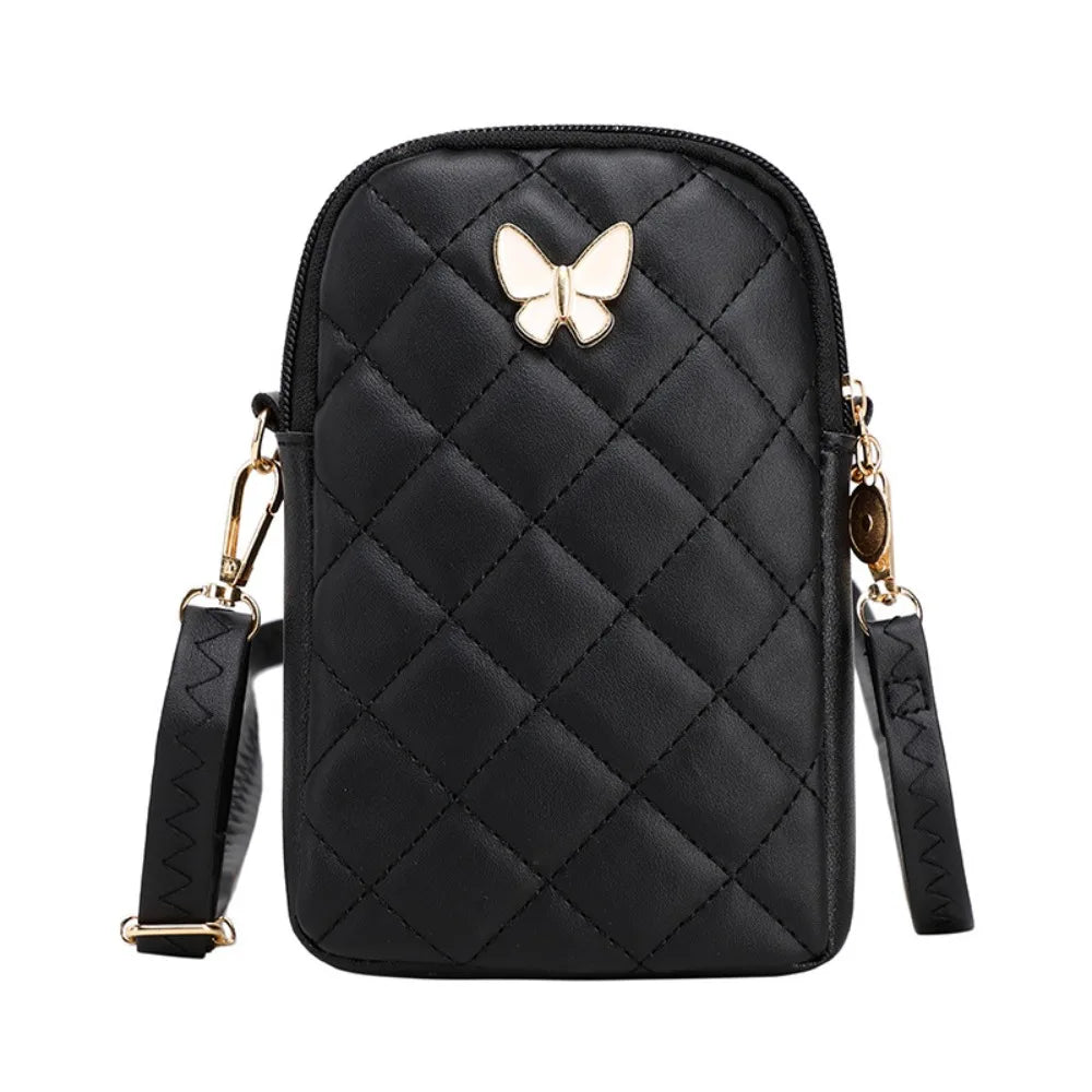 PU Leather Shoulder Bag Fashion Mini Embroidery Crossbody Bag Women Fashion Mobile Phone Bags Waterproof Handbag Female Wallet