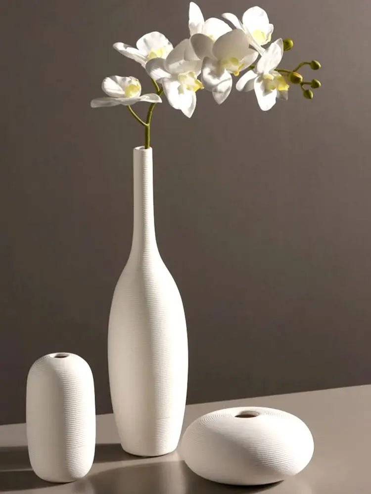 White Ceramic Vases Minimalist Home Decor Nordic Modern Room Kitchen Living Rome Shelf Decorations Crafts Ornaments