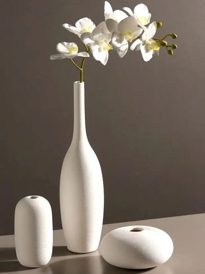 White Ceramic Vases Minimalist Home Decor Nordic Modern Room Kitchen Living Rome Shelf Decorations Crafts Ornaments