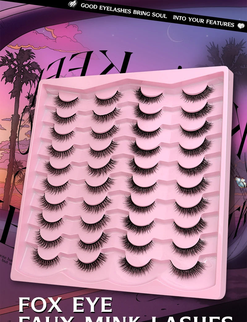 2 Style 20 Pairs Eyelash 3D Natural Mink False Eyelashes Makeup Fake Eye Lashes Faux Cilios Make Up Beauty Tools Wholesale