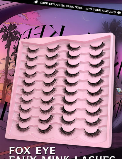 2 Style 20 Pairs Eyelash 3D Natural Mink False Eyelashes Makeup Fake Eye Lashes Faux Cilios Make Up Beauty Tools Wholesale