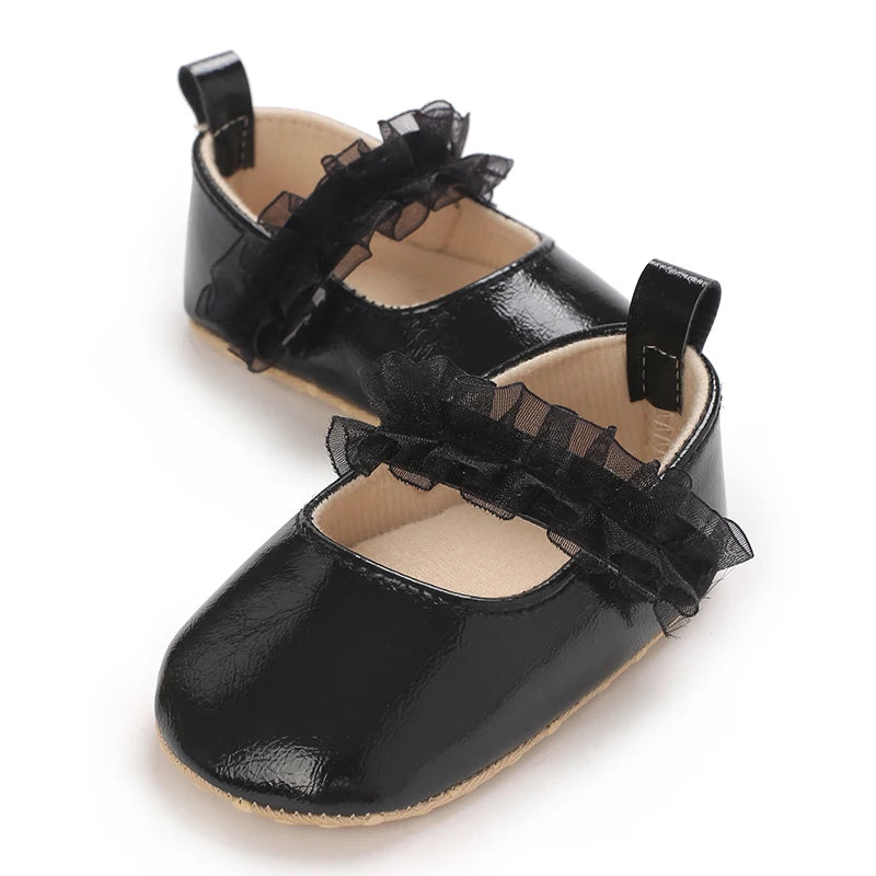 Black British Retro Princess Shoes For Spring And Autumn 0-18 Months Baby Shoes With Soft Soles And Non Slip Baby Walking Shoes