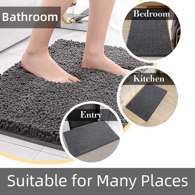 Bathroom mat chenille absorbent carpet bathroom bathtub room living room door bathroom absorbent pad