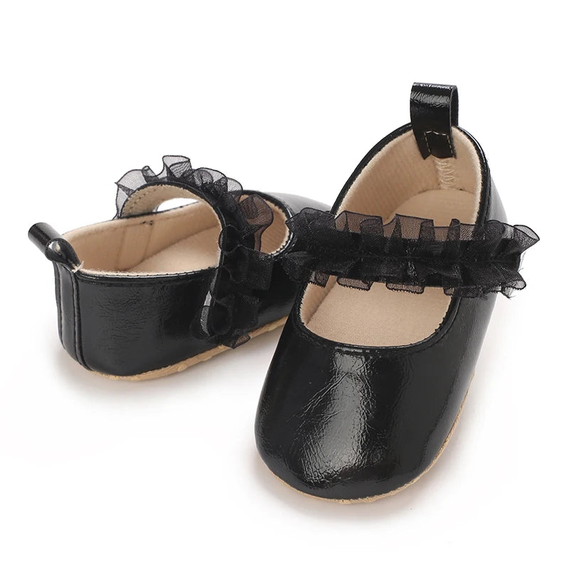 Black British Retro Princess Shoes For Spring And Autumn 0-18 Months Baby Shoes With Soft Soles And Non Slip Baby Walking Shoes