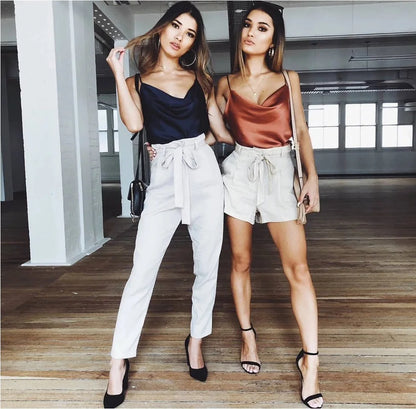 Summer Plus Size Sexu Women Silk Satin Camis Sleeveless Strappy Vest Top Tee Costume Casual Shirt Ladies Clothes