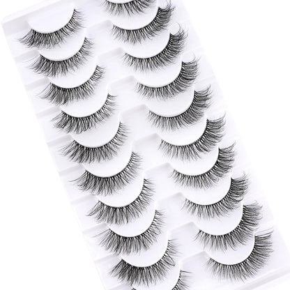 Fake Eyelashes 3/10 Pairs Natural Long 3D Mink Lashes Curly Eyelash Extension Makeup faux Cils Handmade False Lashes maquiagem