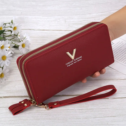 Pu Leather Women Wallets Women Purses Fashion Long Zipper Women's Wallet Money Coin Holder Female Long Purse Female Purse Zipper