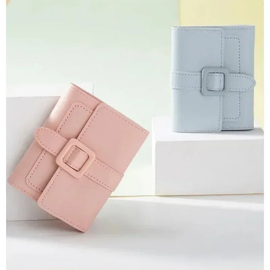Candy Color Small Wallets PU Leather Coin Pures Ladies Card Holder Standard Short Purses for Women Solid Purses Practical