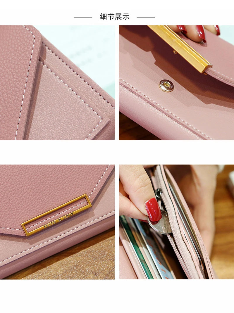 Multi-functional Wallet For Women Large Capacity PU Leather Women's Purses Long Hasp Cards Holder Ladies Money Coins Clutch Bag