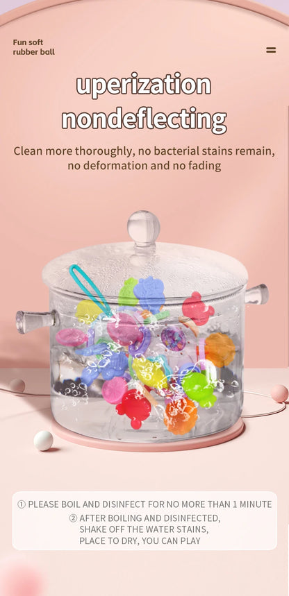 Montessori Baby Teething Toys Sensory Chew Teething Ball Rattle Grasping Activities Babies Toys for 0-18 Months Girls Boys Gifts