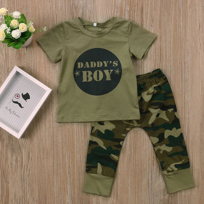 Newborn Baby Boy Clothes Camouflage Print Toddler Girl Clothes T-shirt Harem Pant 2Pcs Boys Set Children Infant Outfit A255