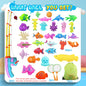 Kids Fishing Toy Set Play Water Toys for Baby Magnetic Rod and Fish with Inflatable Pool Outdoor Sport Puzzle Toys for Children