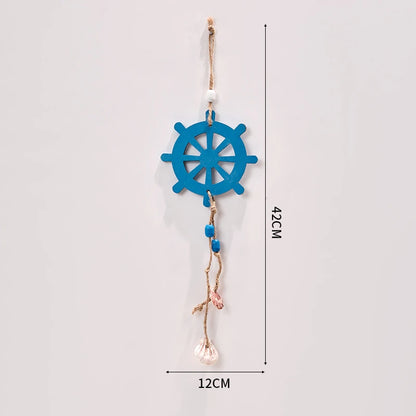 Mediterranean Style Decorative Ornaments Artistic Home Background Kindergarten Wall Hanging Lighthouse Sailboat Wooden Crafts