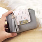 Leaf Purses For Women with Tassel Pendant Card Holder Women's Clutch Bag Short Female Wallet Coin Purse PU Cute Wallet