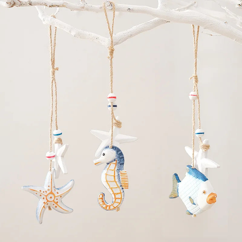 Seahorse/Fish/Star for Nautical Home Decoration Wall Hanging Ornament Statue Beach Theme Decor