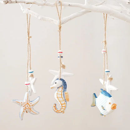 Seahorse/Fish/Star for Nautical Home Decoration Wall Hanging Ornament Statue Beach Theme Decor