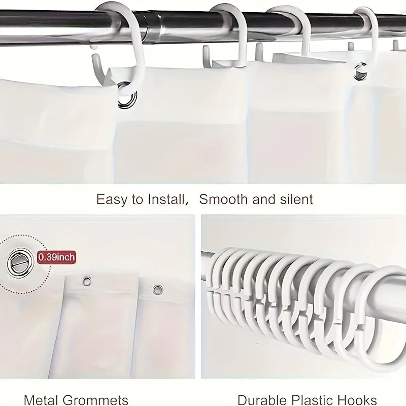 Black Butterfly Floral Shower Curtain, Bathroom Decorative Shower Curtain, Waterproof Shower Curtain with Hooks