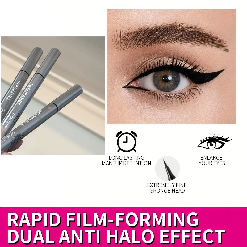 0.01mm ultra-fine precision waterproof liquid eyeliner, black, quick-drying, anti-smudge, anti-sweat, long-lasting eye-slimming