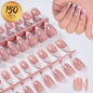 360/150pcs/box Nude Pink Almond French False Nails White Tip Design Short Wearing Fake Nails Women Nails Press On Nails Manicure