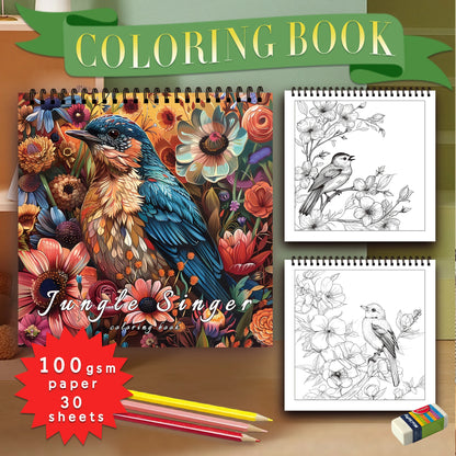 Stress Reduction Colouring Book 30 Sheets, 8.3x 8.3 inch 100gsm Thick Paper, Spiral Bound, Halloween and many other holiday gift