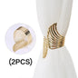 2pcs Modern Luxury Gold/Silver Creative Angel Wings Pattern Spring Curtain Tiebacks,Used For Bedroom, Living Room Curtains