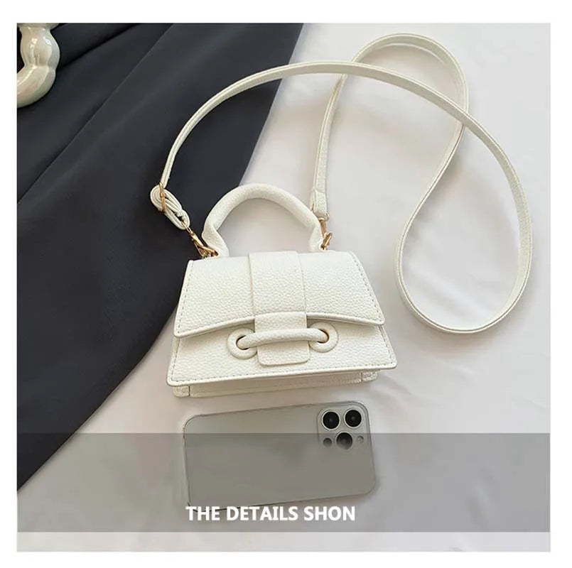PU Leather Mini Crossbody Bag Womens Small Square Fashion Versatile Handbag Solid Color Simple Bag Compact Everyday Casual Purse