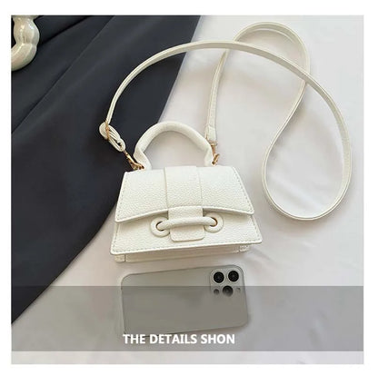 PU Leather Mini Crossbody Bag Womens Small Square Fashion Versatile Handbag Solid Color Simple Bag Compact Everyday Casual Purse