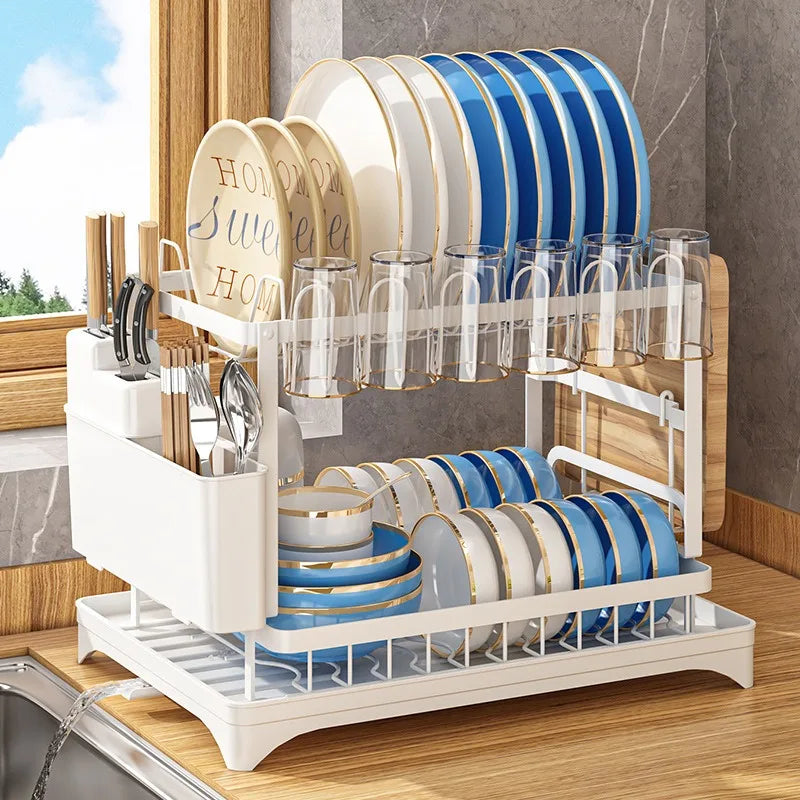 Kitchen Drainage Rack Dish Rack Dish Storage Household Chopsticks Knife and Fork Storage Rack Countertop Bowl Drying Shelf
