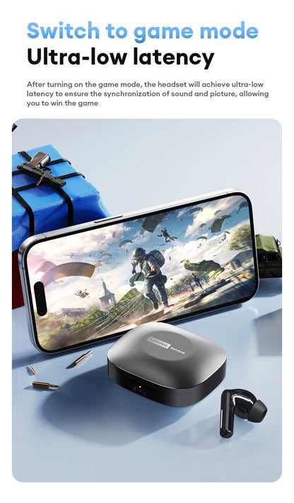 New Lenovo LE209 Wireless Bluetooth Earphone ANC Noise Reduction HiFi Music Bluetooth Headphone 30H Battery Life Gaming Headset