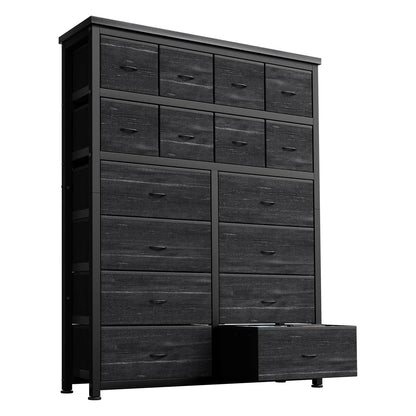Dresser for Bedroom with 16 Drawer, Dressers & Chests of Drawers, Tall Dresser for Bedroom, Dresser Organizer with Fabric Bins