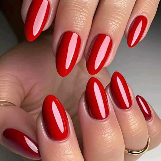 2 Sets Short Fake Nail Designs Red Stilettos Woman Artificial Press On Fake Nails For Gluing DIY Lady Finger Tip Manicure Tools