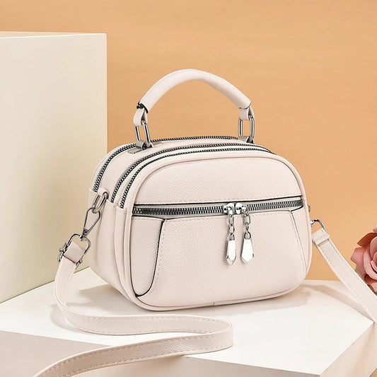 Women Small Purses and Handbags PU Leather Solid Color Zipper Shoulder Bag Cross Body Bags Small Wallets Short Handle Bag