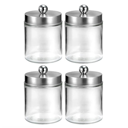 Bathroom Vanity Storage Organizer Set -- Farmhouse Decor Qtip Holder for Cotton Swabs,Makeup Sponges,Flossers,Paper Clips