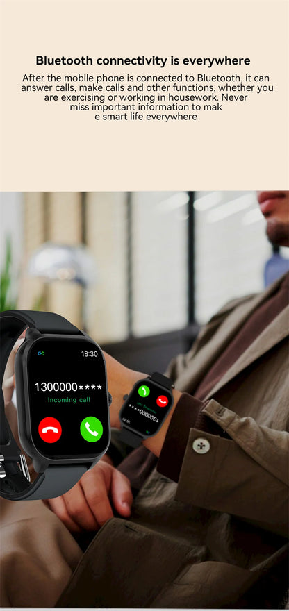 2025 New Smart Watch Men Women Gifts 2.01'' Full Touch Screen Sport Fitness Tracker Smartwatch Men BT Calls Digital smarthwhatch