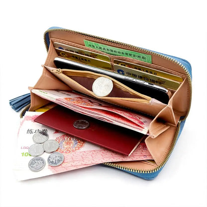 Women Fashion PU Leather Coin Purse Long Zipper Card Holder Large Capacity Wallet HandBags Money Pocket Phone Bag Wristlet Bags