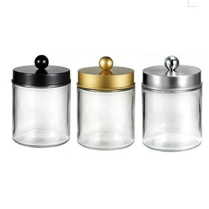 Bathroom Vanity Storage Organizer Set -- Farmhouse Decor Qtip Holder for Cotton Swabs,Makeup Sponges,Flossers,Paper Clips