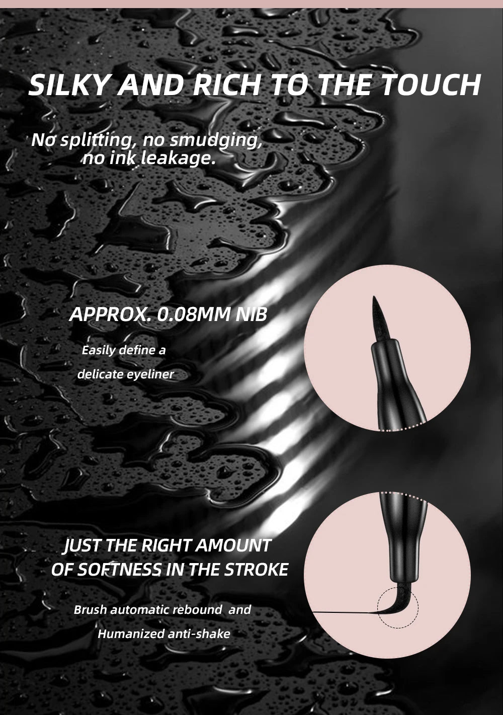 2023 Women 1 Pcs Eyeliner Liquid Pen Waterproof Long Lasting Quick Drying Smooth Makeup Beauty Matte Eyeliner Stamp Eye Pencil