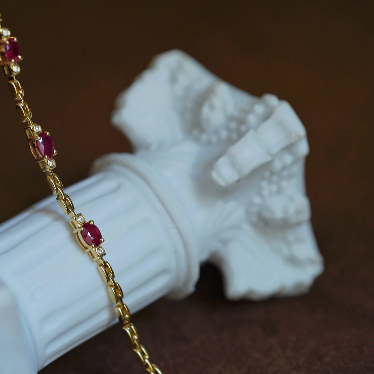 New in light luxury silver inlaid ruby diamond bracelet for women charm chain fine section exquisite high-end engagement jewelry