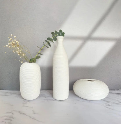 White Ceramic Vases Minimalist Home Decor Nordic Modern Room Kitchen Living Rome Shelf Decorations Crafts Ornaments