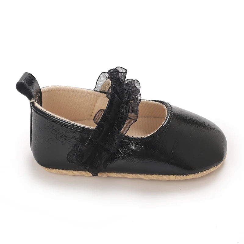Black British Retro Princess Shoes For Spring And Autumn 0-18 Months Baby Shoes With Soft Soles And Non Slip Baby Walking Shoes