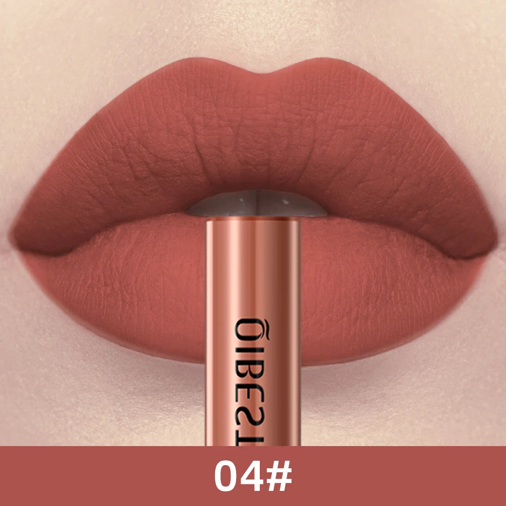 QIBEST 24 Colors Liquid Lipstick Ultra Matte Velvet Long Lasting Women Beauty Red Nonstick Cup Waterproof Lip Gloss Nude Makeup