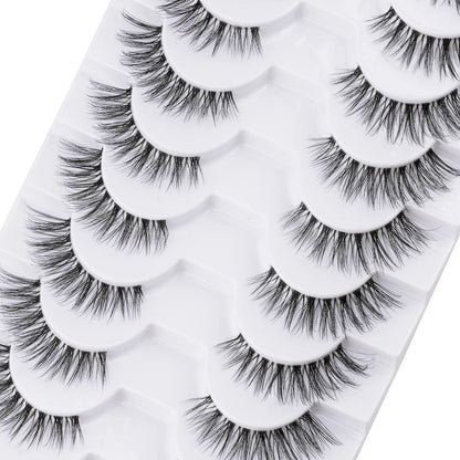 Fake Eyelashes 3/10 Pairs Natural Long 3D Mink Lashes Curly Eyelash Extension Makeup faux Cils Handmade False Lashes maquiagem