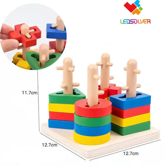 Baby Educational Toys Wooden Puzzle Baby Sorting Toy Stacking Blocks Wooden Toy Early Learning Toy Kids